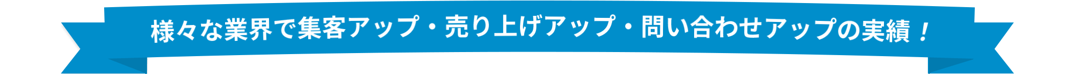 様々な業界で集客アップ・売り上げアップ・問い合わせアップの実績！